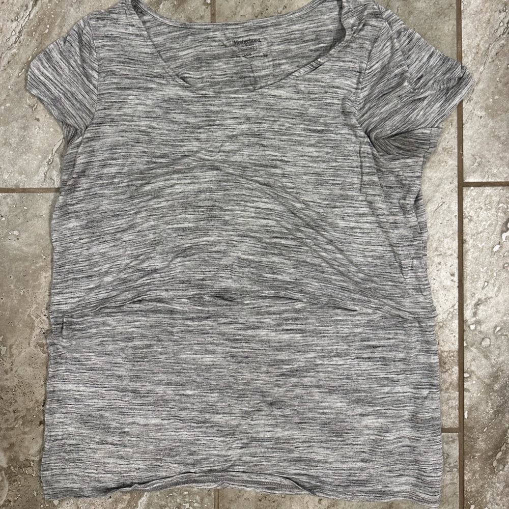 Motherhood nursing maternity T-shirt | Size: L | Color: gray